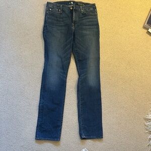 7 For All Mankind Women's Dark Blue Skinny Jeans